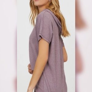 Mauve short sleeved hoodie